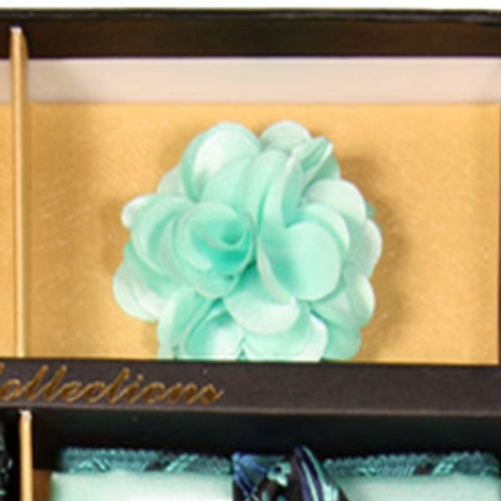 6 Piece Blue & Mint Green Necktie & Bow Tie Set - Picture 5 of 6
